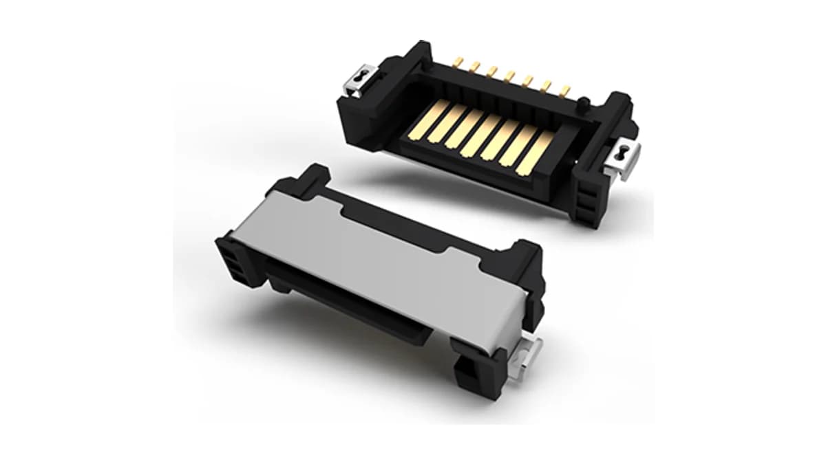 Board connector with gold contacts
