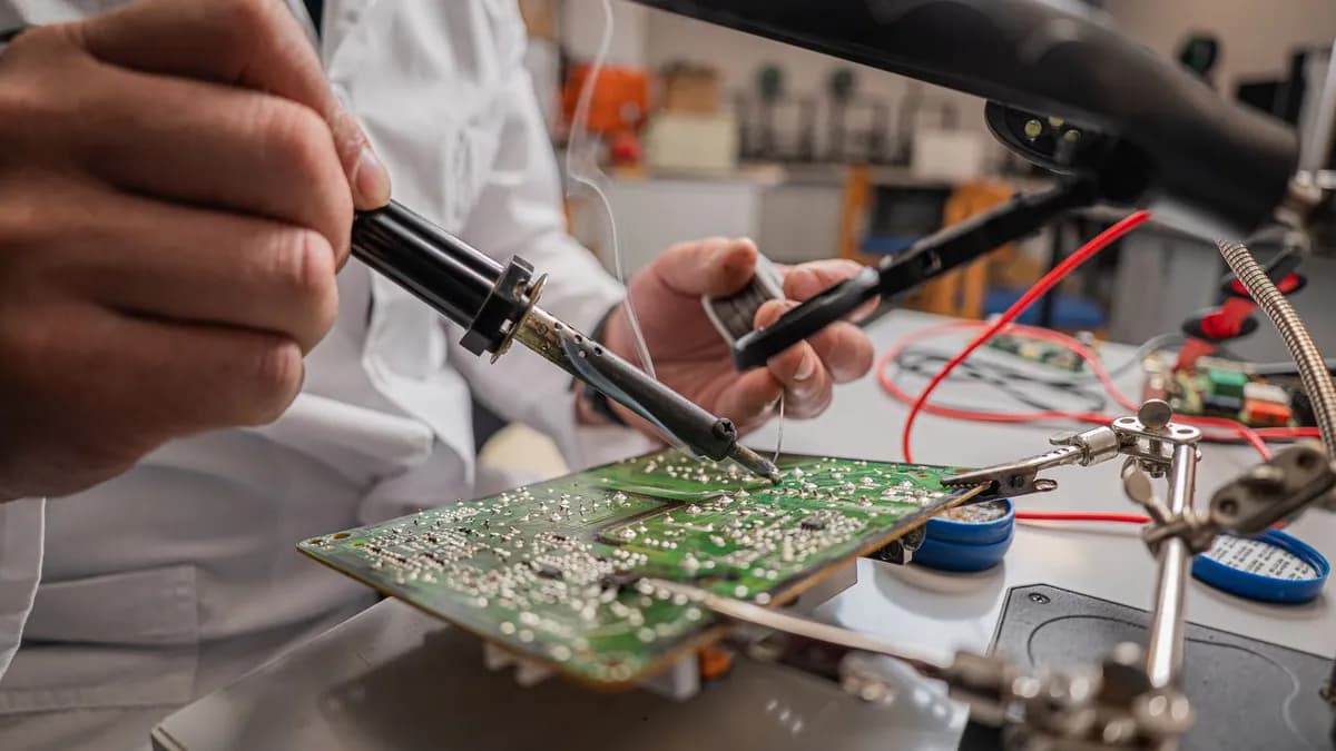 Engineer debugging and integrating an embedded circuit board
